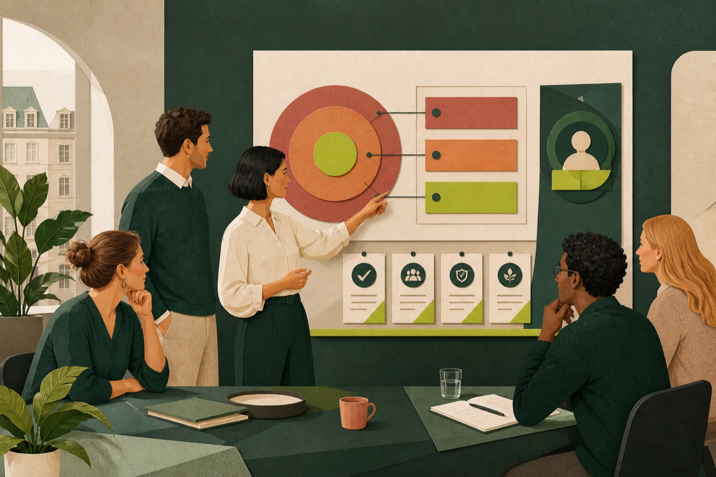 Petite équipe suivant une formation pratique aux usages responsables de l’intelligence artificielle