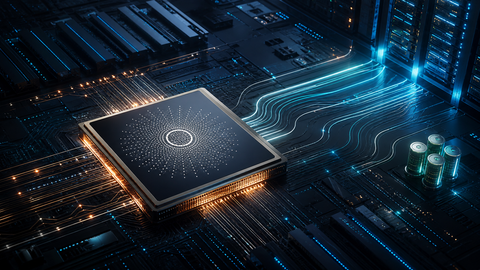 Processeur d’intelligence artificielle spécialisé relié à la mémoire et au réseau dans un centre de données économe en énergie